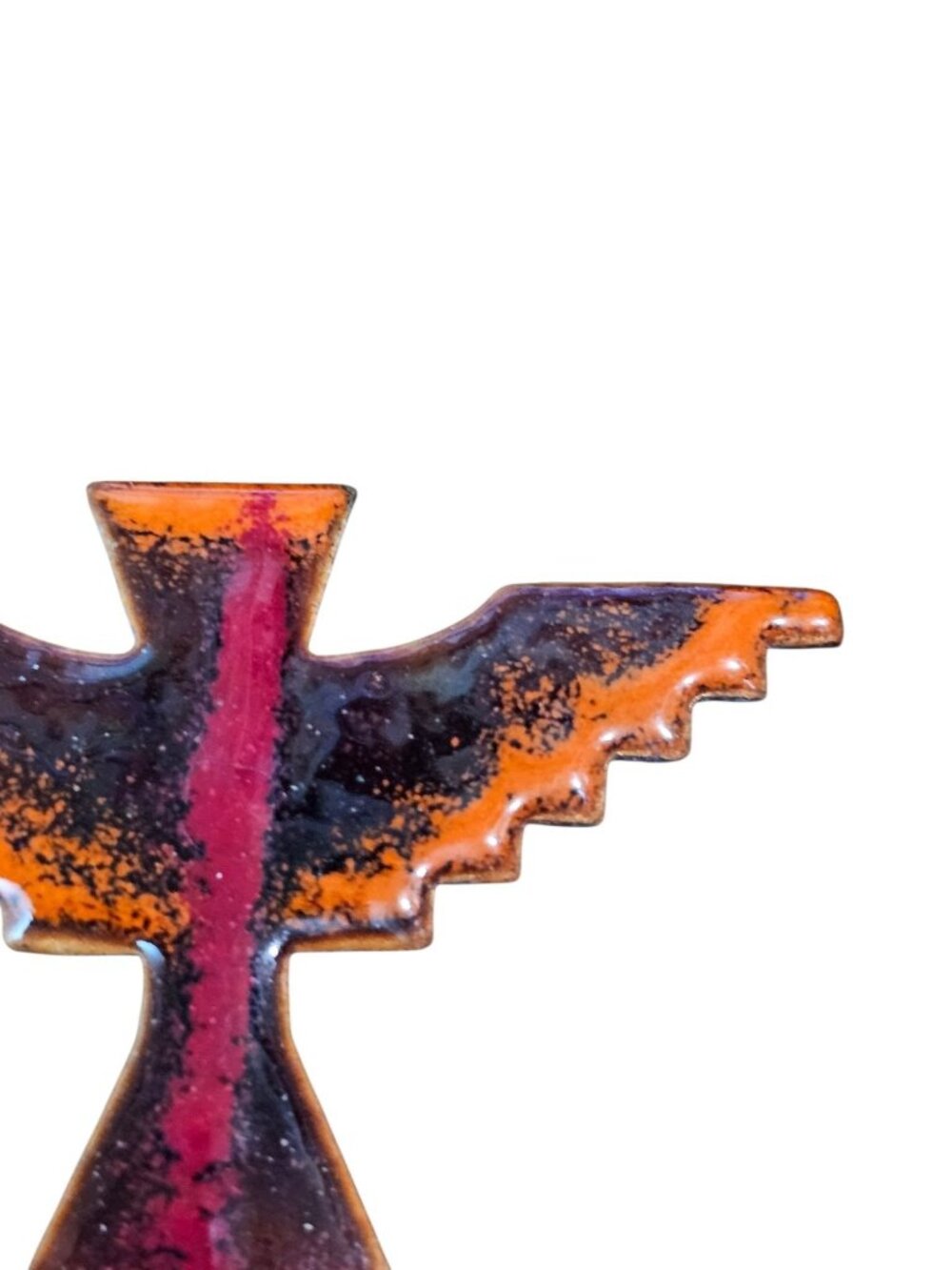 Vintage Enamel Thunderbird Brooch Copper Tone Southwest Native Style Bird Pin - Picture 6 of 7